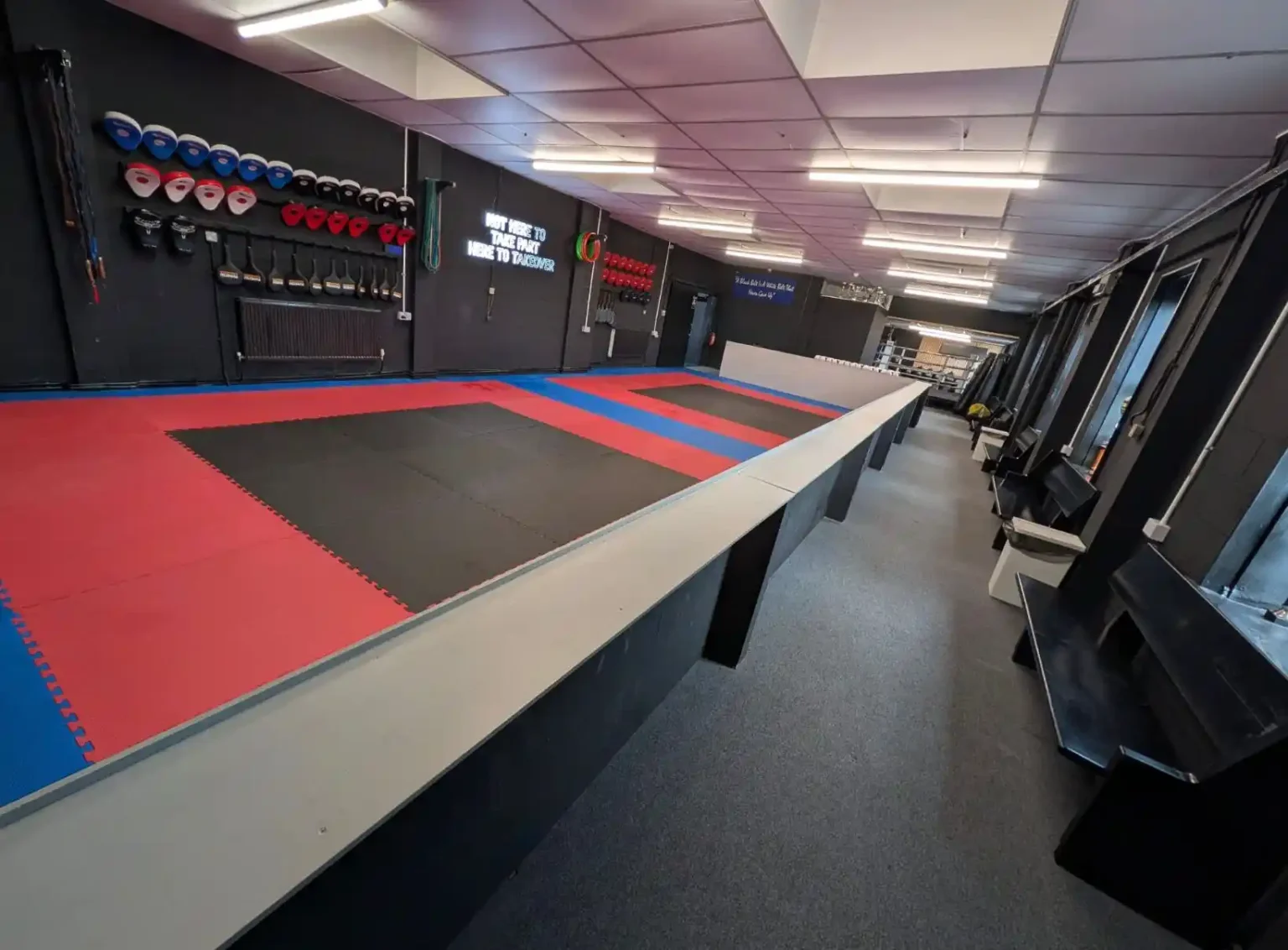 The Rock Steady training space inside Jason Baird's Black Belt Academy